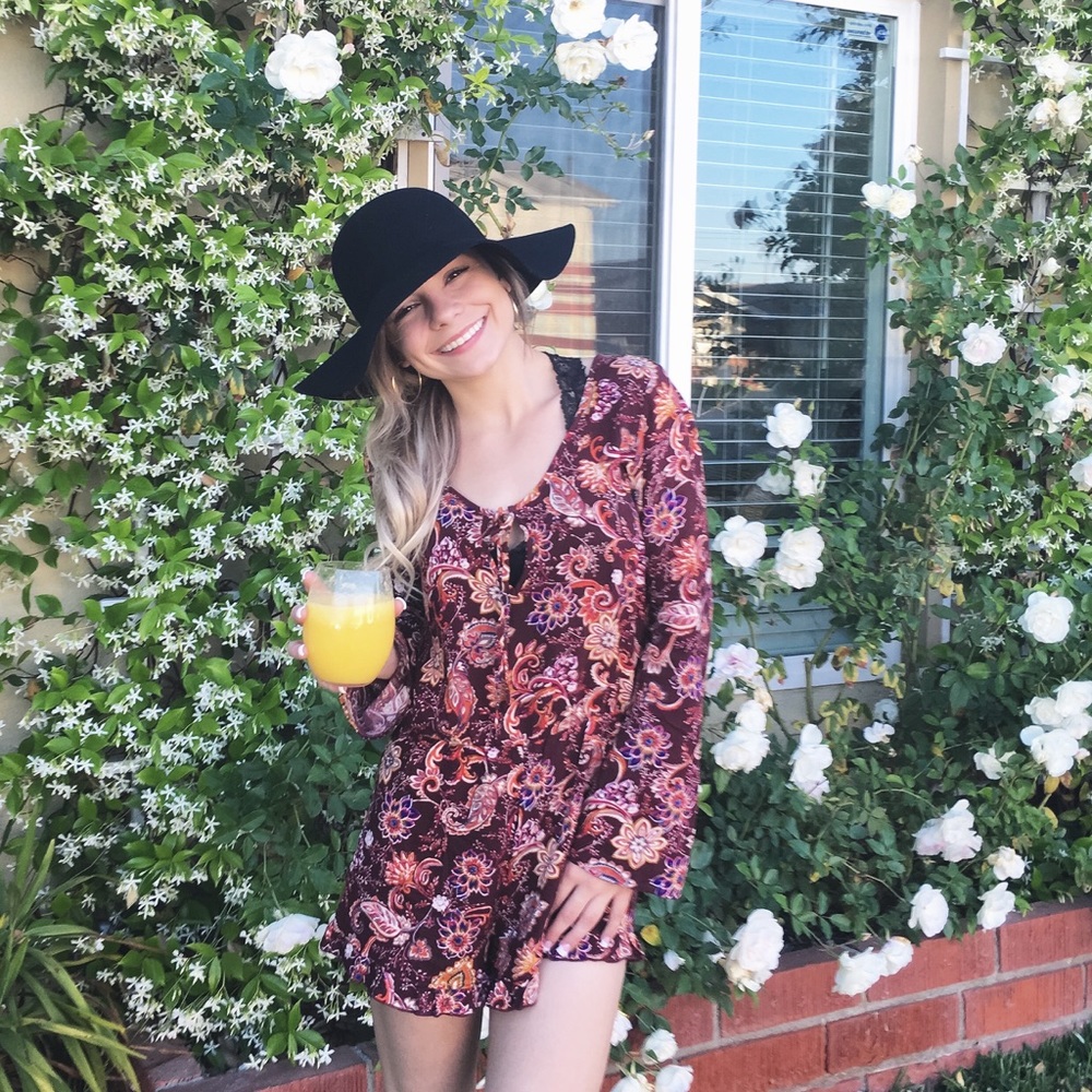 Floral long sleeve romper